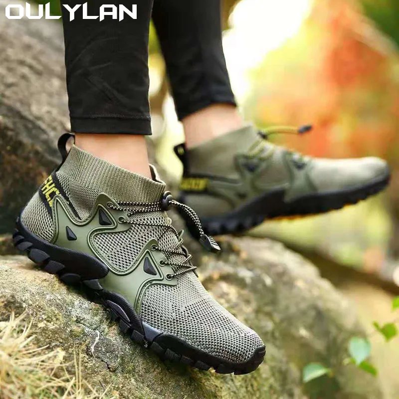 

Oulylan Trekking Hiking Shoes Spring Summer Men Outdoor Upstream Water Shoes Male Mountain Sneakers River Walking Camping Trail