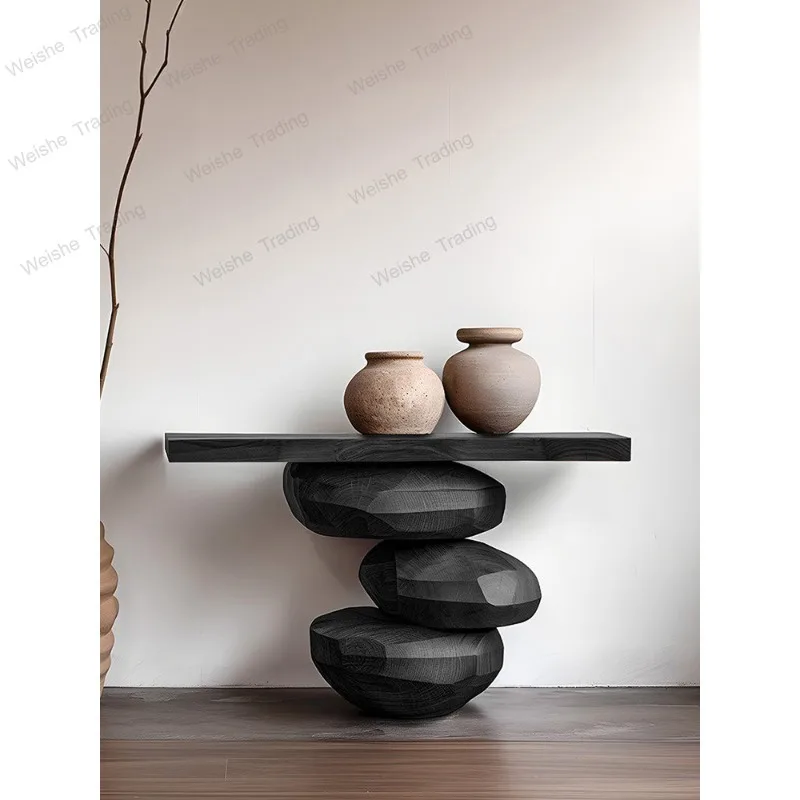 

Solid wood entrance table art design high-end entrance entrance table against the wall end view table medieval side table