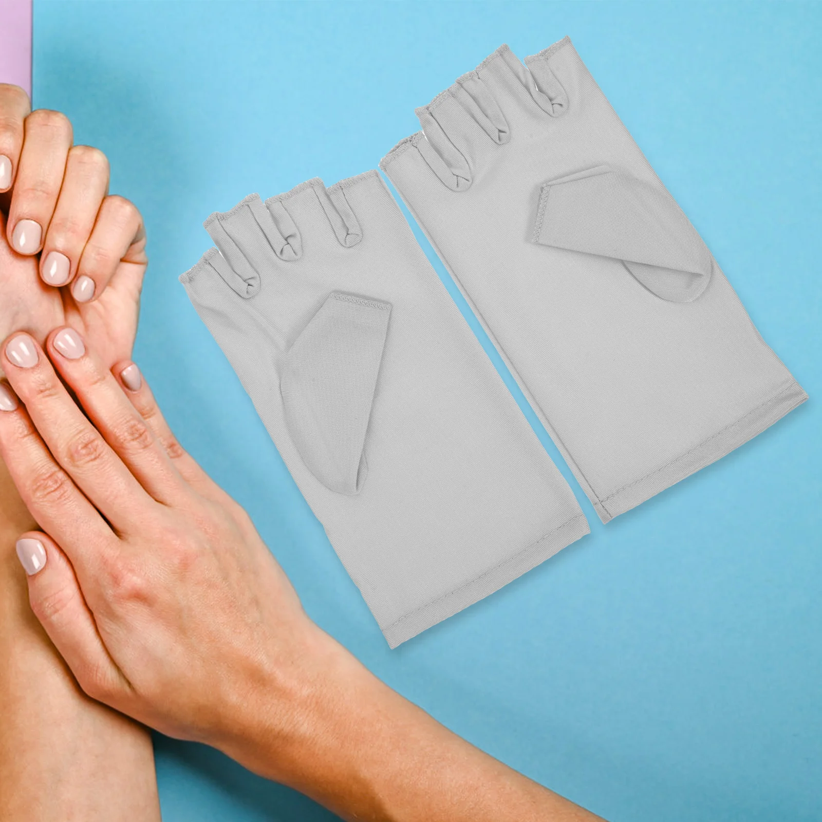 1Pair Reusable Uv Protection Gloves for Nails Fingerless Manicure Gloves Anti Uv for Gel Lamp Treatments Nail Glove Protector