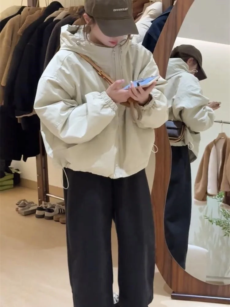 

Куртка из овечьей шерсти, короткие пуховые пальто, женские незамерзающие спортивные пальто для мальчиков, свободные, в стиле вестерн, нарядные студенческие пуговицы, стиль шерпы для бойфренда