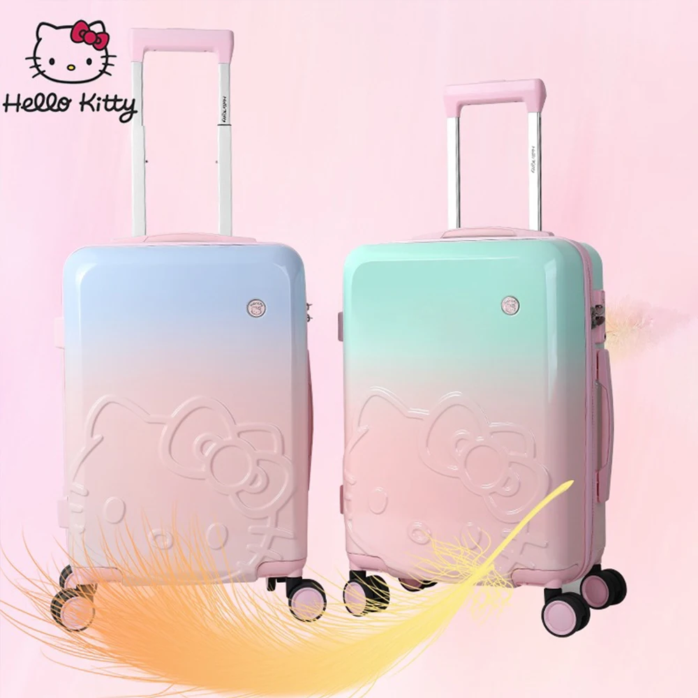 Hello Kitty 20 24Inches Sanrioed Girl\'s Luggage Box Cartoon Student Princess Trolley Case Student Lightweight Cartoon Suitcase