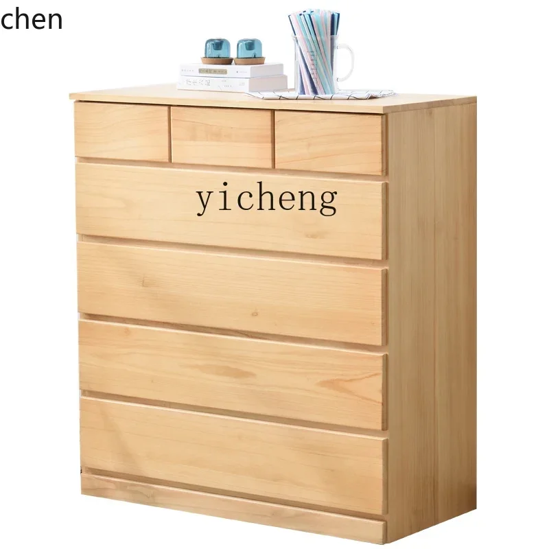 HXL Log Large Capacity Chest of Drawers Storage Cabinet Seven    Solid Wood