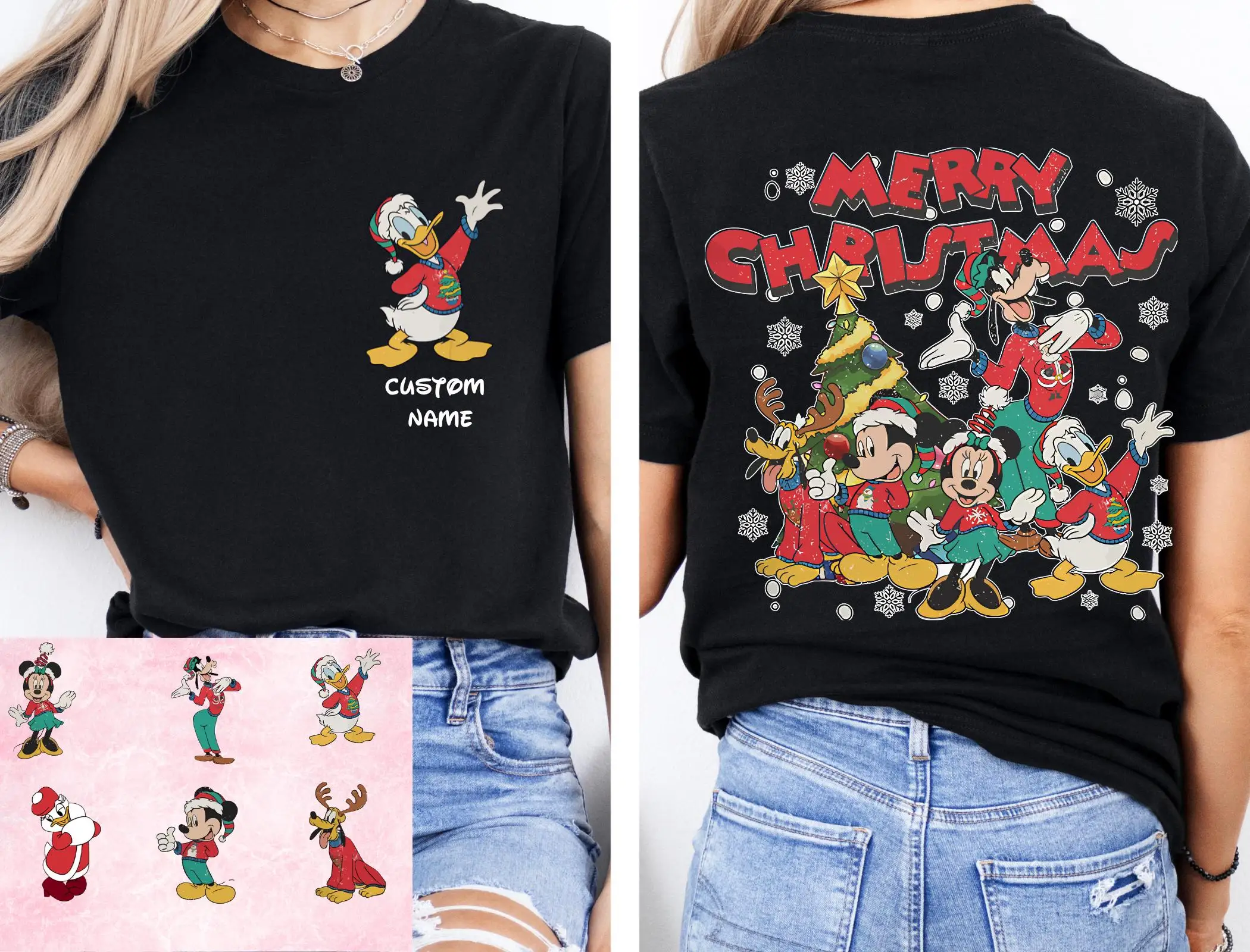قميص عيد الميلاد ميكي آند فريندز، تي شيرت متطابق لعائلة ديزني لعيد الميلاد، سويت شيرت ميكي لعيد الميلاد المجيد جدًا، المملكة السحرية