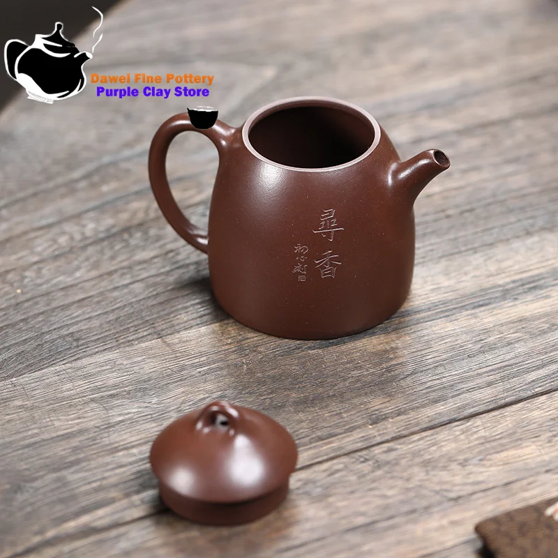 Yixing purple clay teapot, original ore, purple clay, Qin Quan teapot, inner push ball hole, Chinese teapot, tea set 140ml