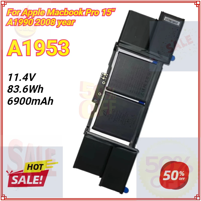 

NEW A1953 Laptop Battery for Apple Macbook Pro 15" A1990 (Mid 2018 / 2019) EMC3215 EMC3359 MR962LL 11.4V 83.6Wh 6900mAh