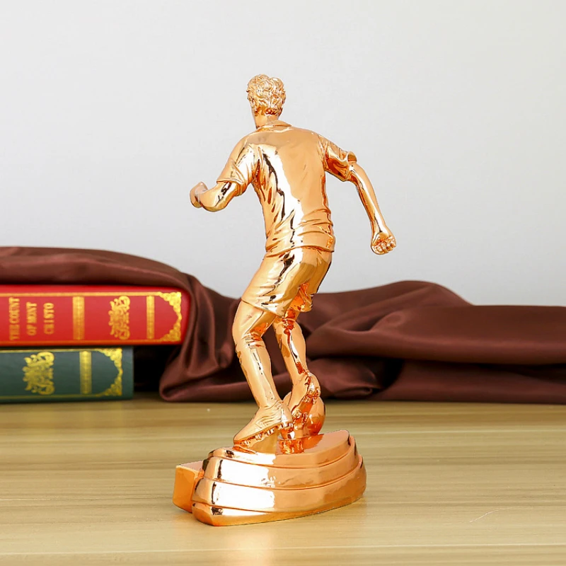 New Resin Gold Plated Football Trophy Custom Mvp Striker Award Winners and Runners-up Souvenir Trophy Fans Souvenir