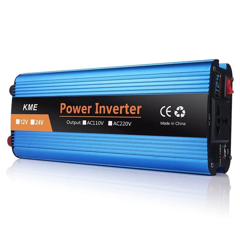 500W 1200W 12V 24V 36V 48V 60V Single-Channel Digital Display Smart Car Power Inverter