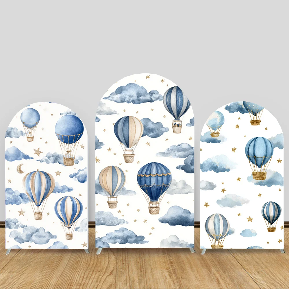 

Cute Bear Hot Air Balloon Arch Background Cover Moon Cloud Boy Girl Birthday Party Baby Shower Decoration Photography Prop