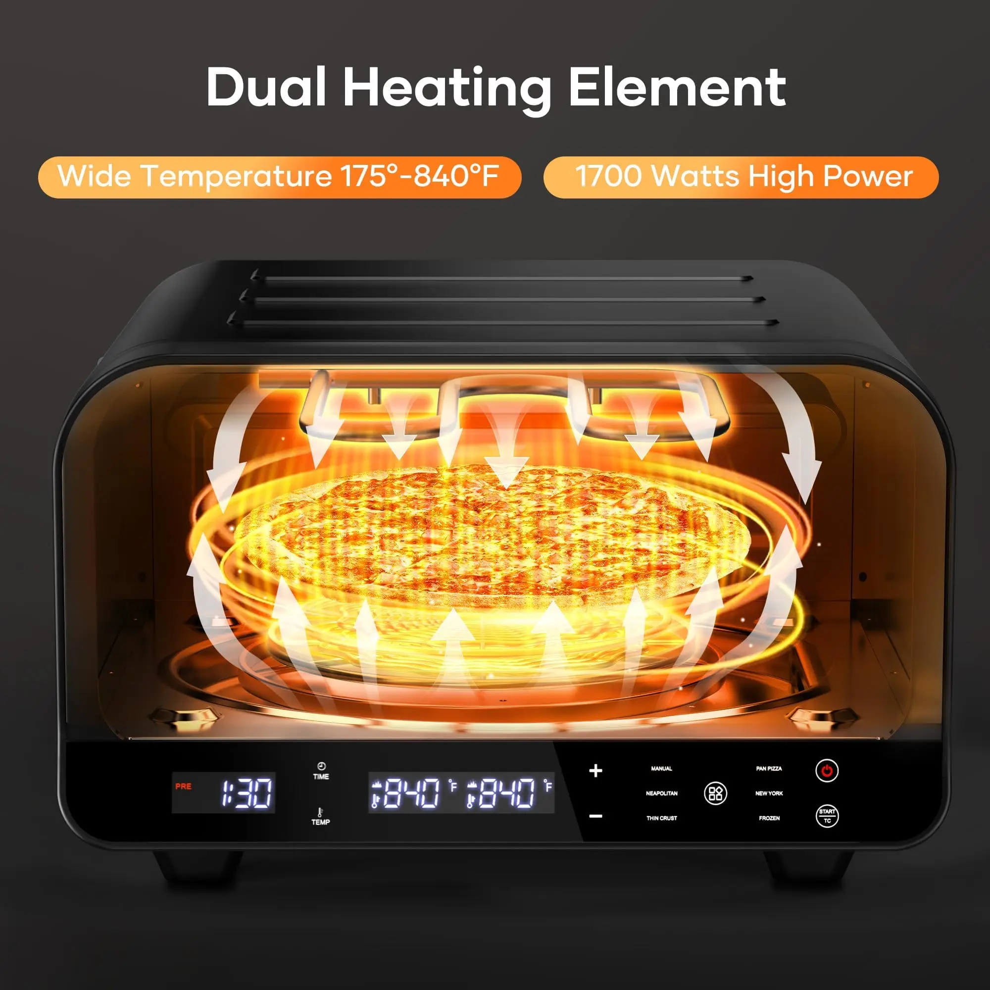 16INCHES  12 INCHES 2025 Newest  Health Indoor BBQ Grill Thin Crust Pizza Oven Indoor Air Fryer