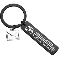 Post Office Keychain Gift Postman Gift Postal Jewelry Gifts for Postal Staff Postal Service Keyring Mailbox Keychain