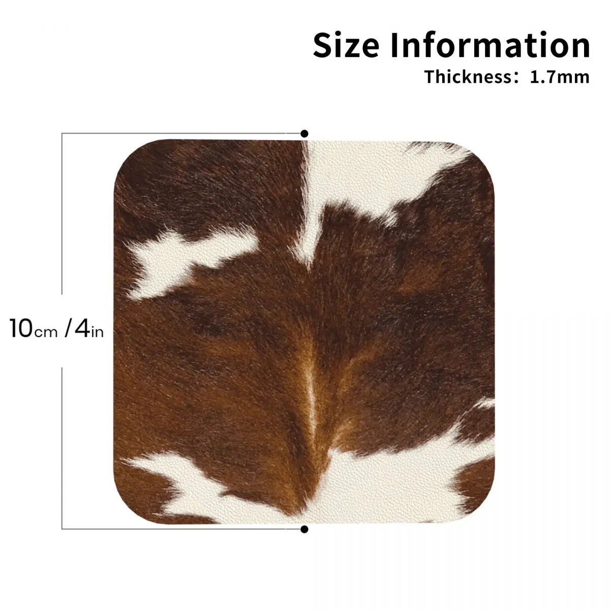 Stylish Cow Fur Cowhide Texture Cow Skin Print Patter Coasters Placemats Insulation Coffee Mats for Decor Home Dining Pads