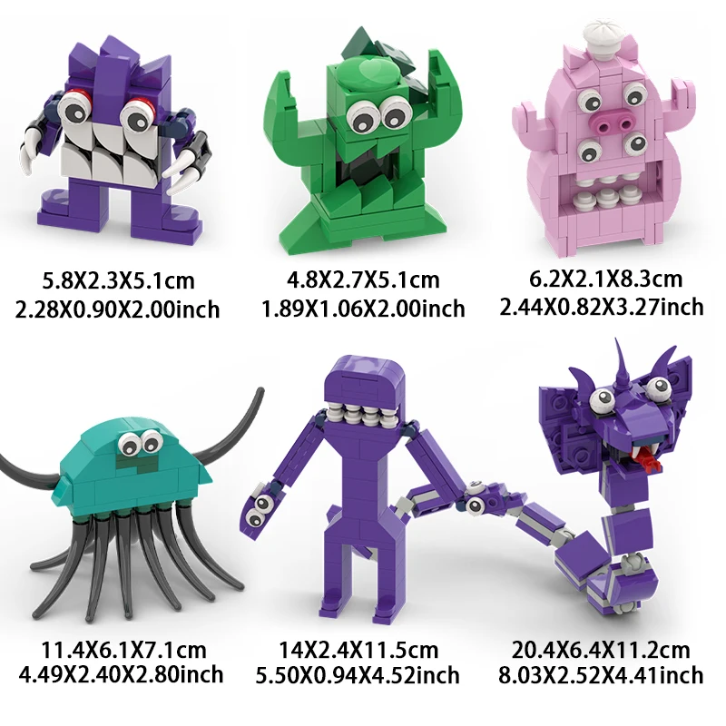 HOT Gartened Mini Monster Building Block Sets Cartoon Banban Combination Action Figures Model Bricks Toys For kids Birthday Gift