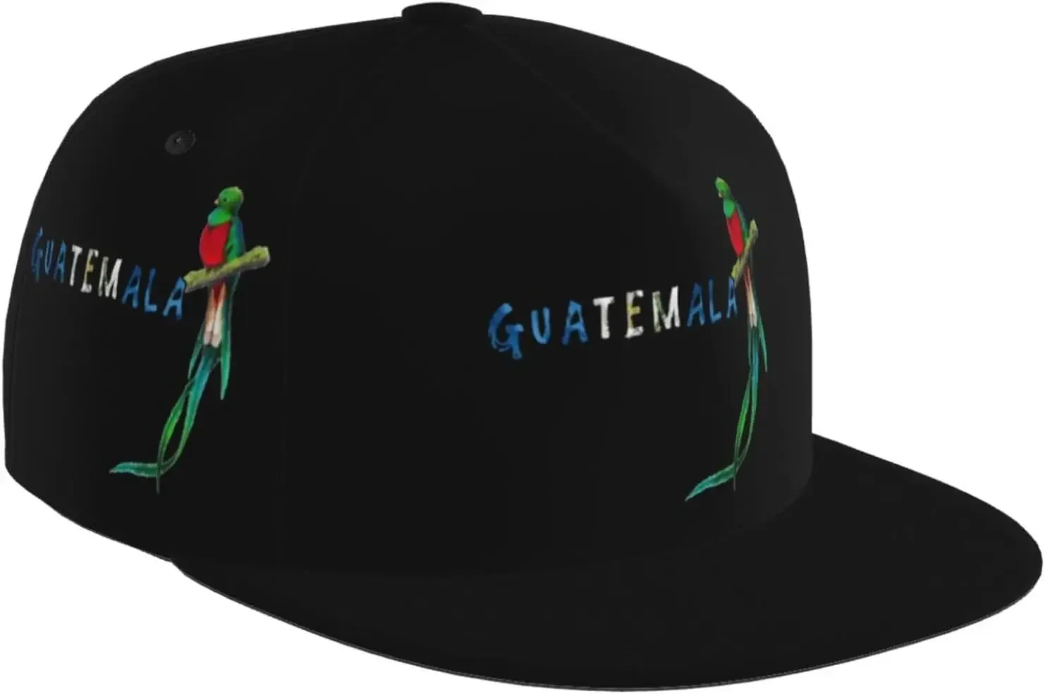 

Guatemala Quetzal Flat Bill Hats for Men Snapback Hats for Men Trucker Hat Baseball Cap Gaming Adjustable Brim Black