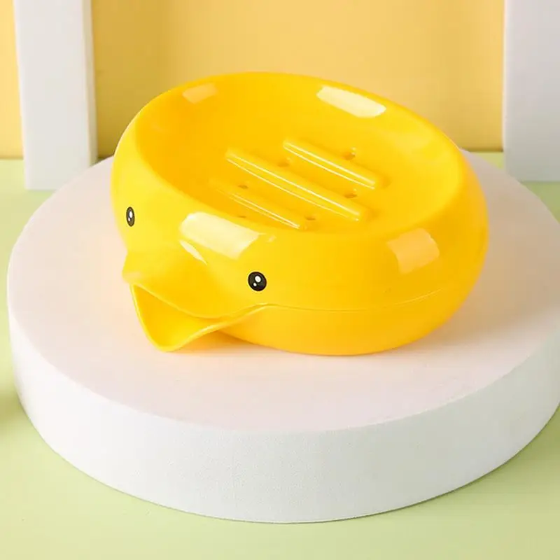 Cute Duck Shaped Bar Soap Holder Water Drainage Soap Box Dish Self Draining Soap Holder Shampoo Bar Holder Bathroom Accessories