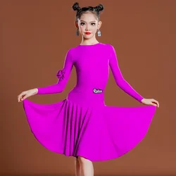Veel kleuren kinderen nationale standaard ballroom dansjurk meisjes competitie latin dansjurk kinderen prestatiekostuum