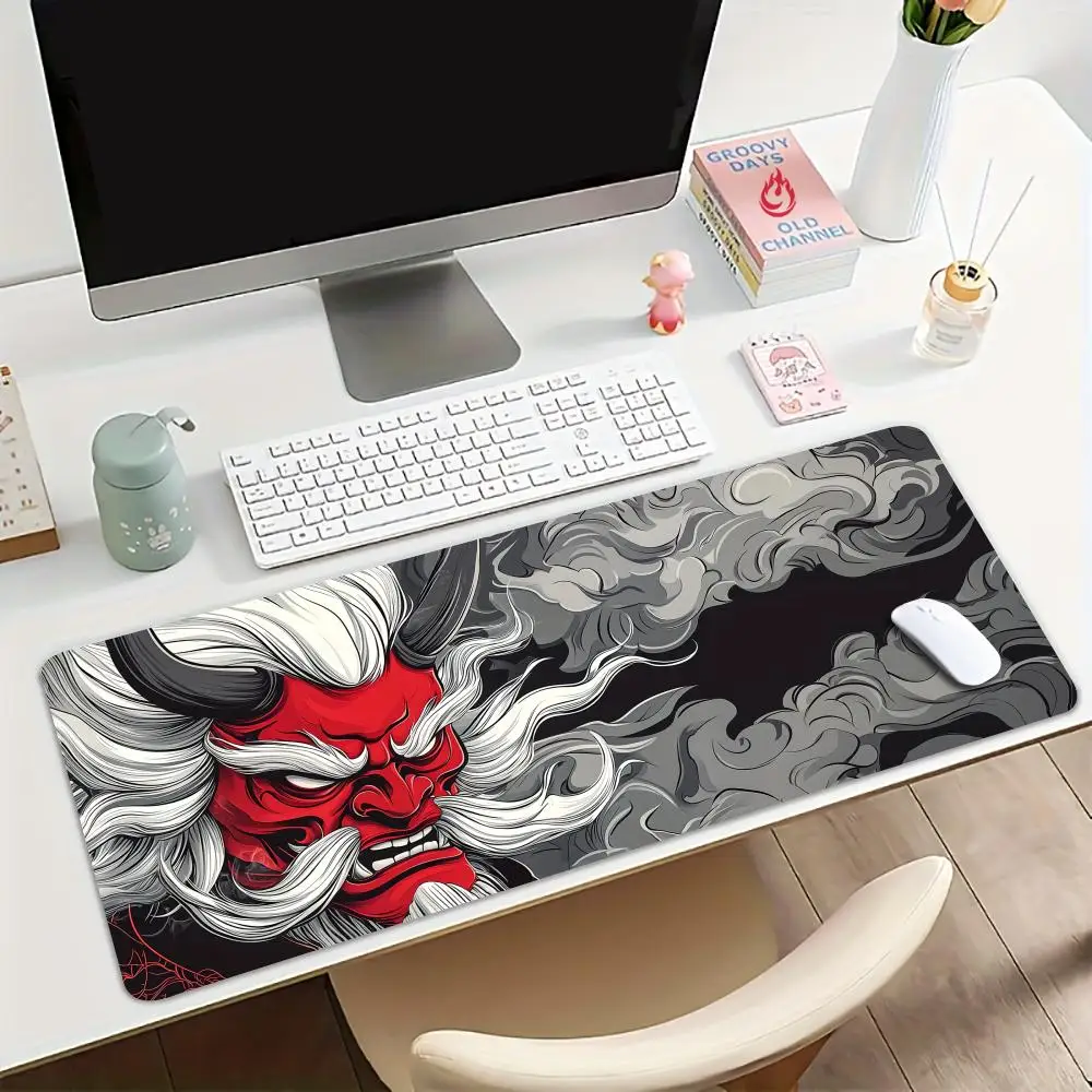 Smoke and Red Devil gaming Mouse Pad Desk Mat Non-Slip office mousepads desk pad with Stitched Edge pc accessories Gaming mats