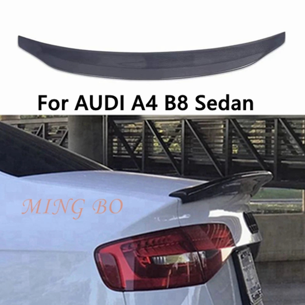 

For AUDI A4 B8 Sedan Carbon fiber FRP glossy black Rear Spoiler Trunk Wing 2009 2010 2011 -2012