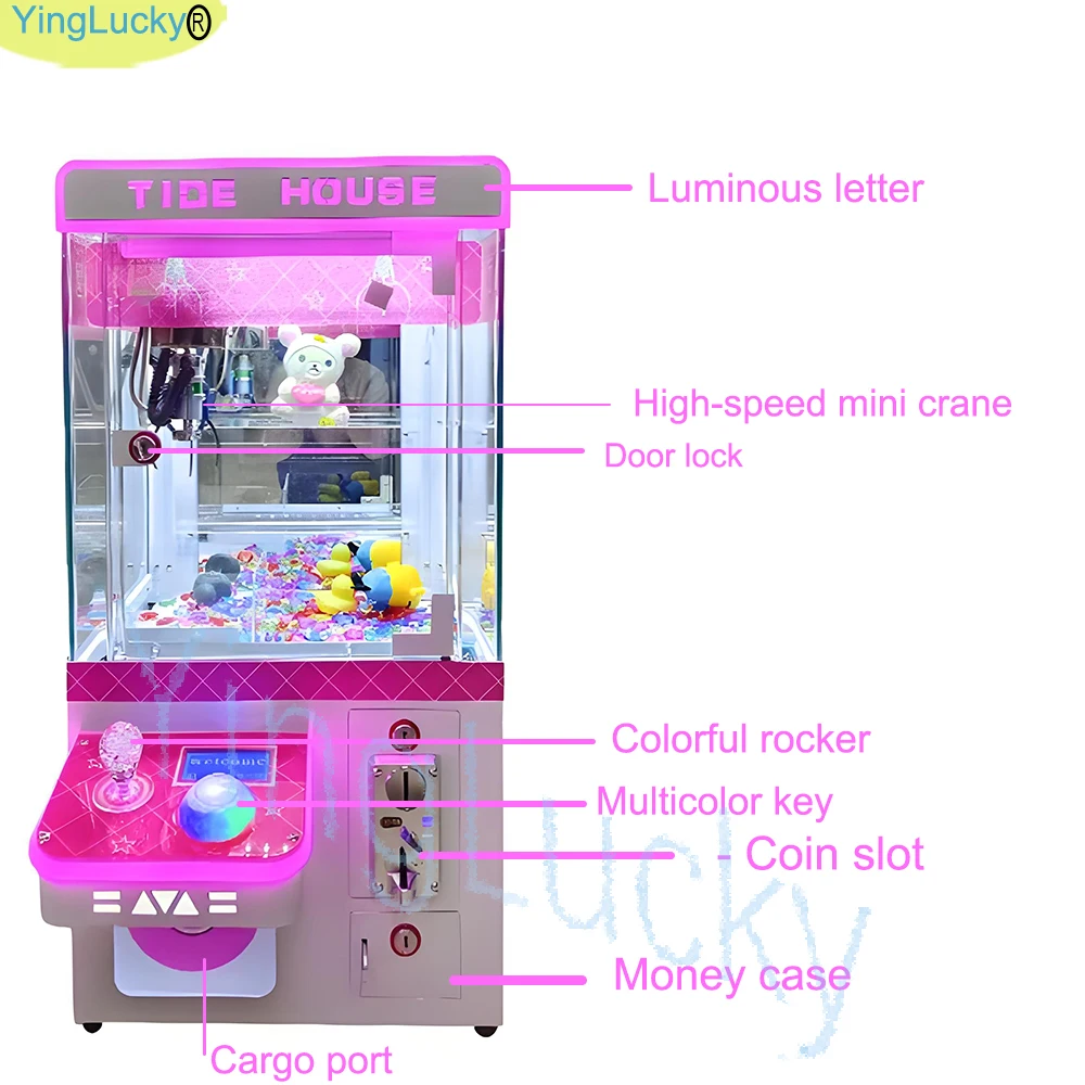 سعيد آلة مخلب صغيرة لعبة رافعة ل كرنفال ممر عملة تعمل KTV سينما LED 110 فولت 220 فولت ، بيت المد #3