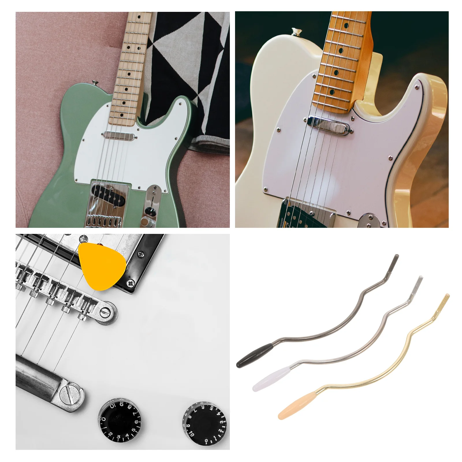 

3Pcs Whammy Bar Electric Guitar Tremolo Arm Vibrato Bridge Arm Curved Shape for Better Control Whammy Bar Guitar Accessory