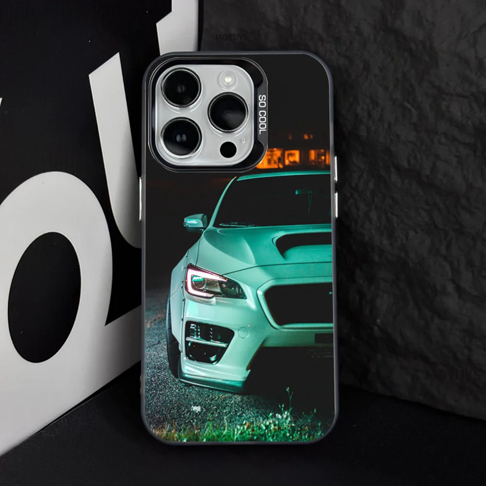 Japan S-Subaru Car Phone Case IMD Color Silver Shell For IPhone 16 15 14 13 12 11 Pro Max Plus