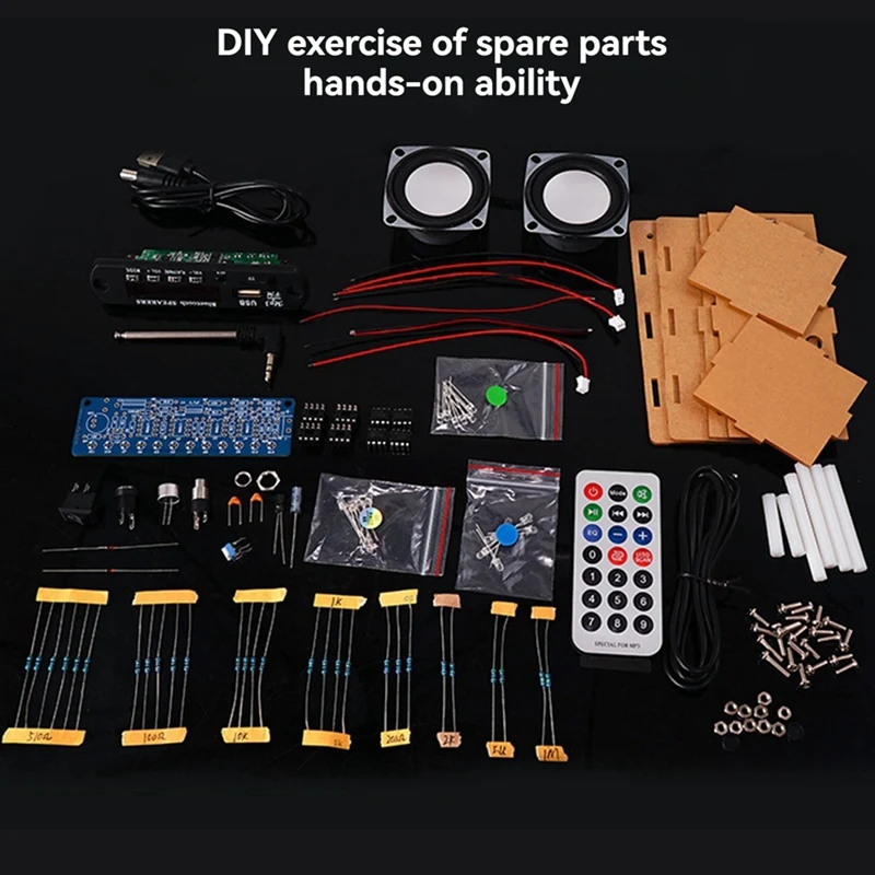 DIY Bluetooth Speaker Kit With FM Radio 87.5-108MHZ DIY Soldering Project Practice Electronic Kit Solder Assembly