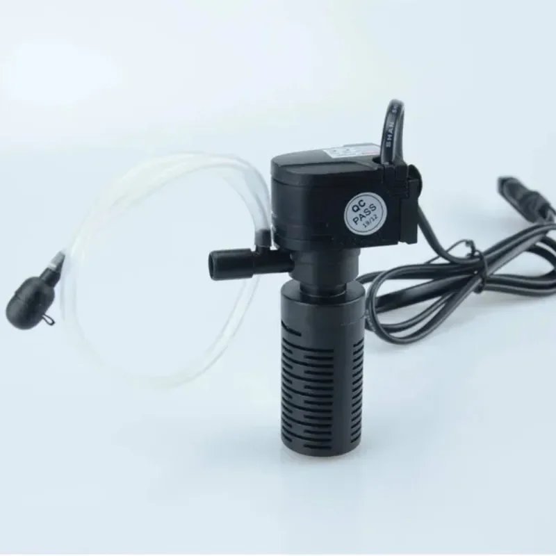 Mini Aquarium Filter Pump Three-in-One Aeration Water Purifier Submersible Oxygen Filter for Fish Tank