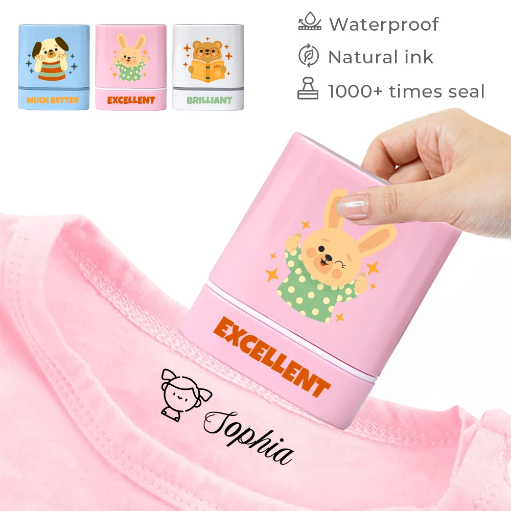 Creatieve Cartoon Motiverende Aanmoediging Babykleding Naam Stempel Diy Gepersonaliseerde Naamstempels Voor Kleding Kinderdagverblijf Naam Speelgoed