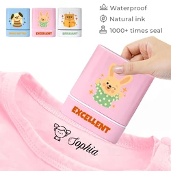 Creative Cartoon Motivational Encouragement Baby Clothes Name Stamp Diy Personalized Name  Stamps For Clothes Daycare name toy