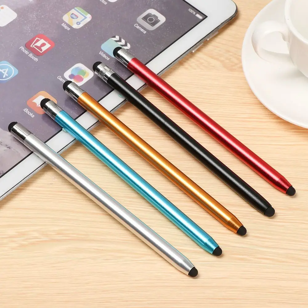 Portable Tablet Phone Sensitive Universal Capacitive Stylus Touch Screen Pen Drawing Pen Dual Silicone Tips
