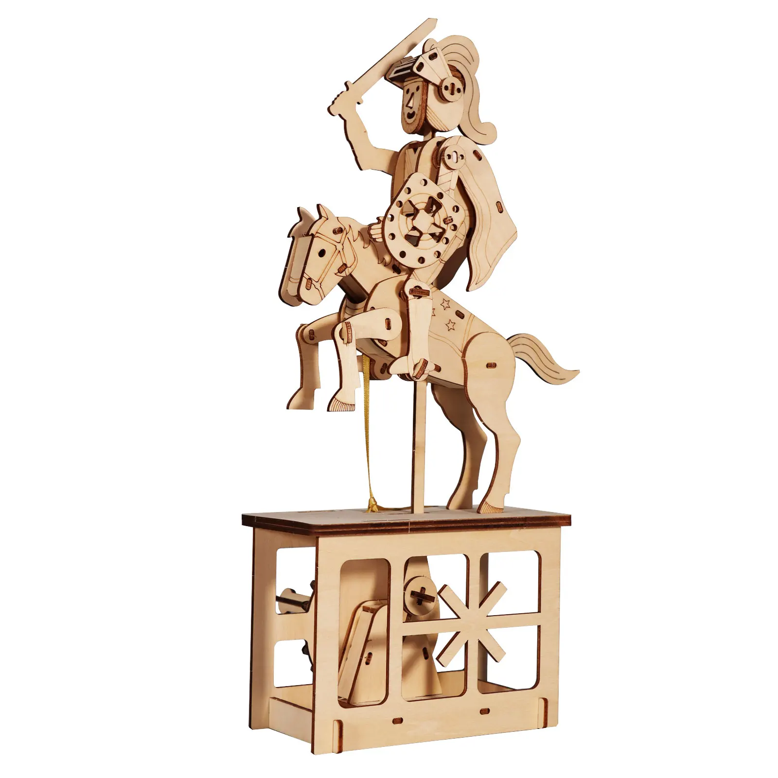 3D Wooden Puzzle Knight Diy Handmade Crafts Assembly Model Kits Creative Decoration Birthday and Christmas Gifts