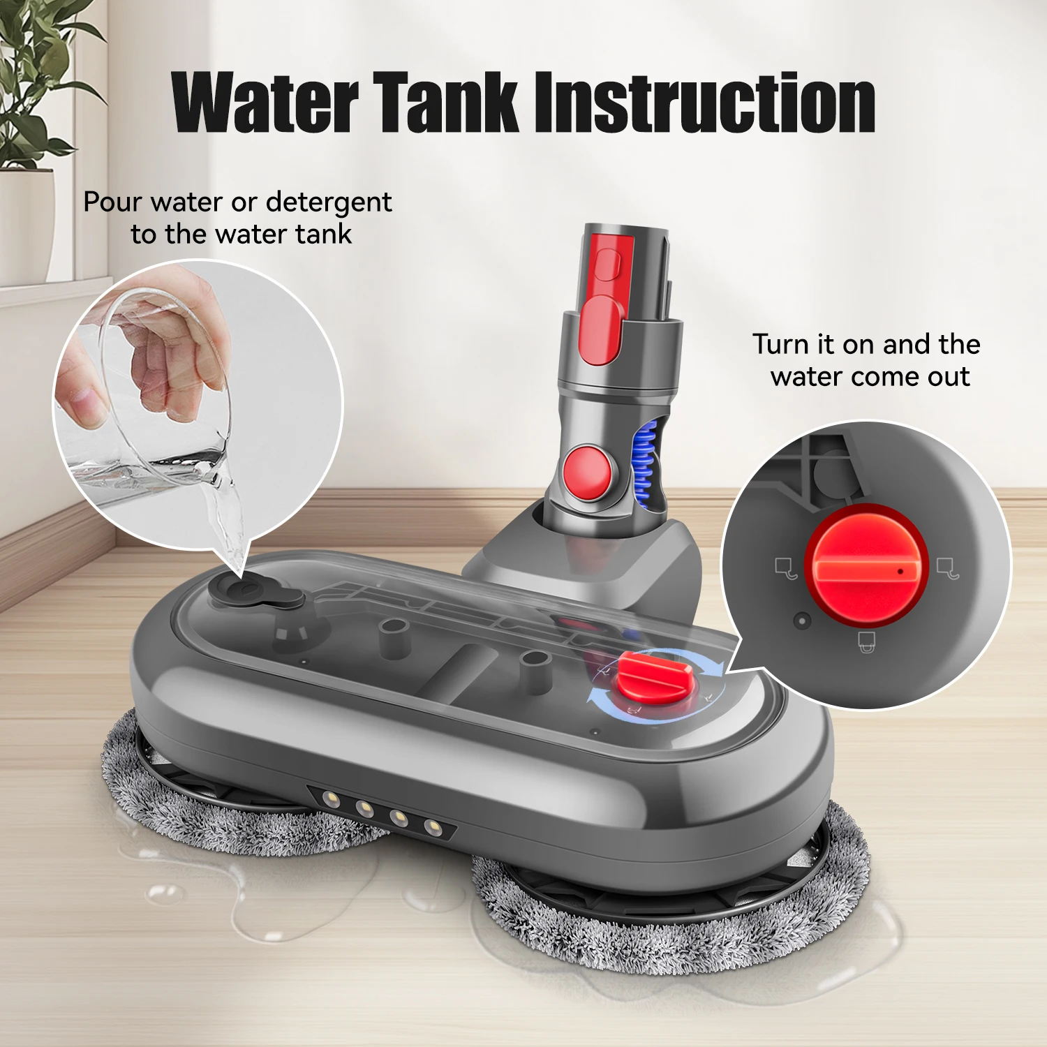 Electric Wet Dry Mop Head Attachments for Dyson V8 V7 V10 V11 V15 Hard Floor Replacement Vacuum Cleaner Accessories view 6