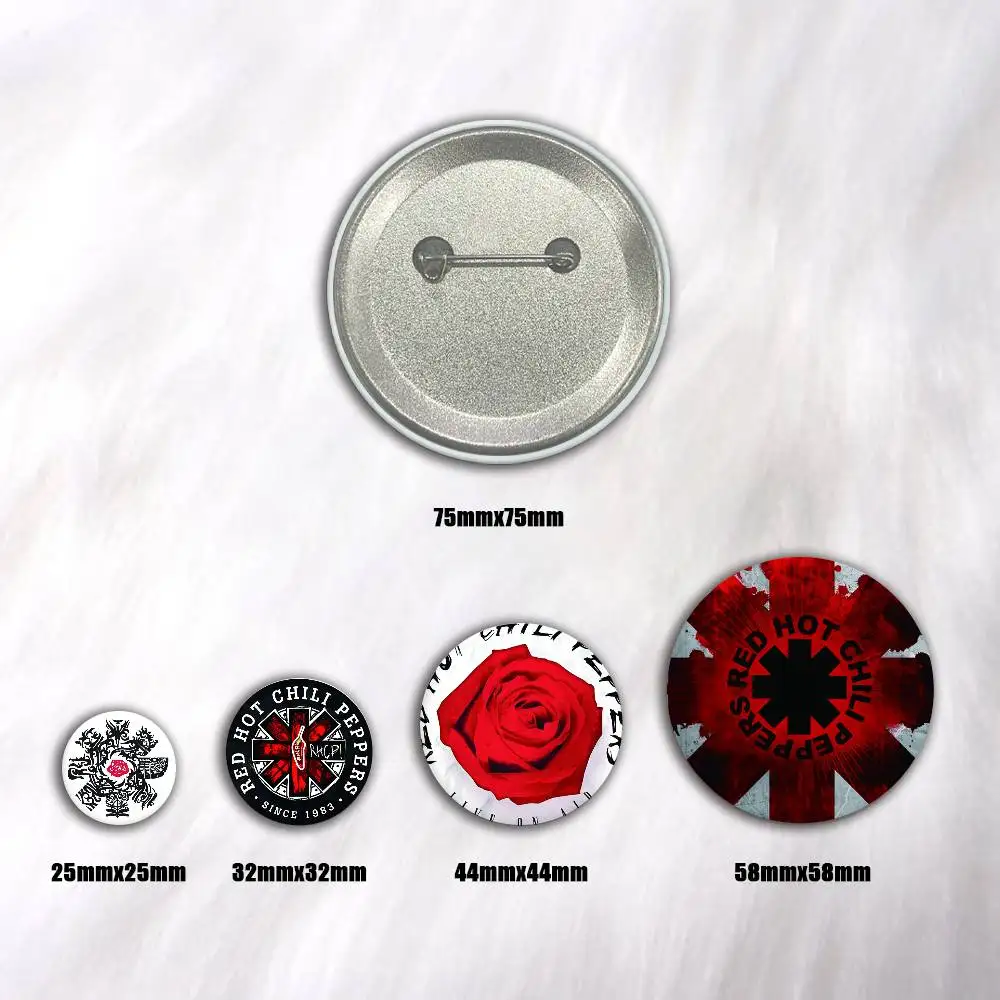 Popular Rock Band R-Red Hot C-Chili P-Peppers Creative Round Button Badges Pin Brooch Backpack Jewelry Gift