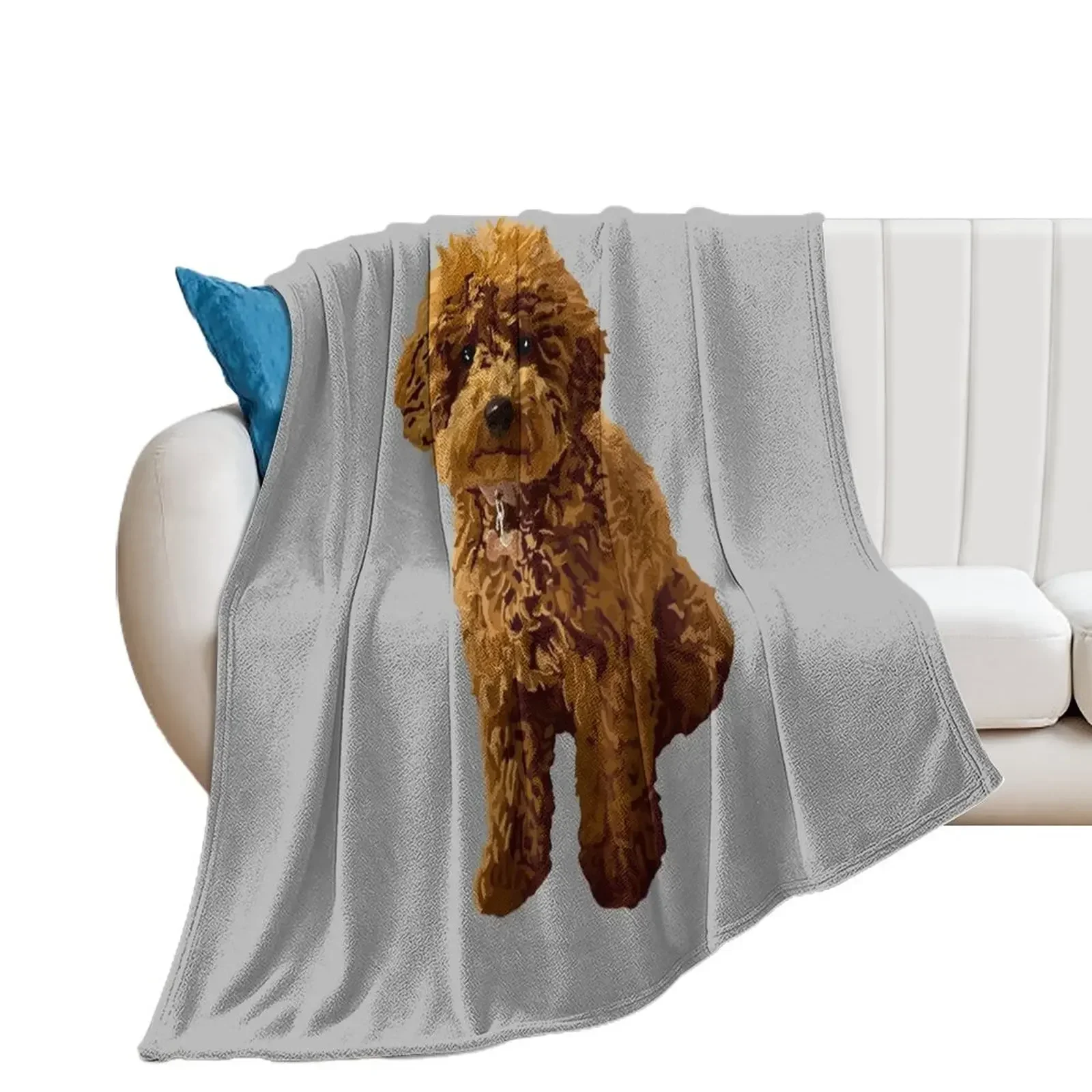 Ginger the Toy Poodle on Grey background Throw Blanket Luxury Brand Custom Luxury Blankets For Bed Blankets