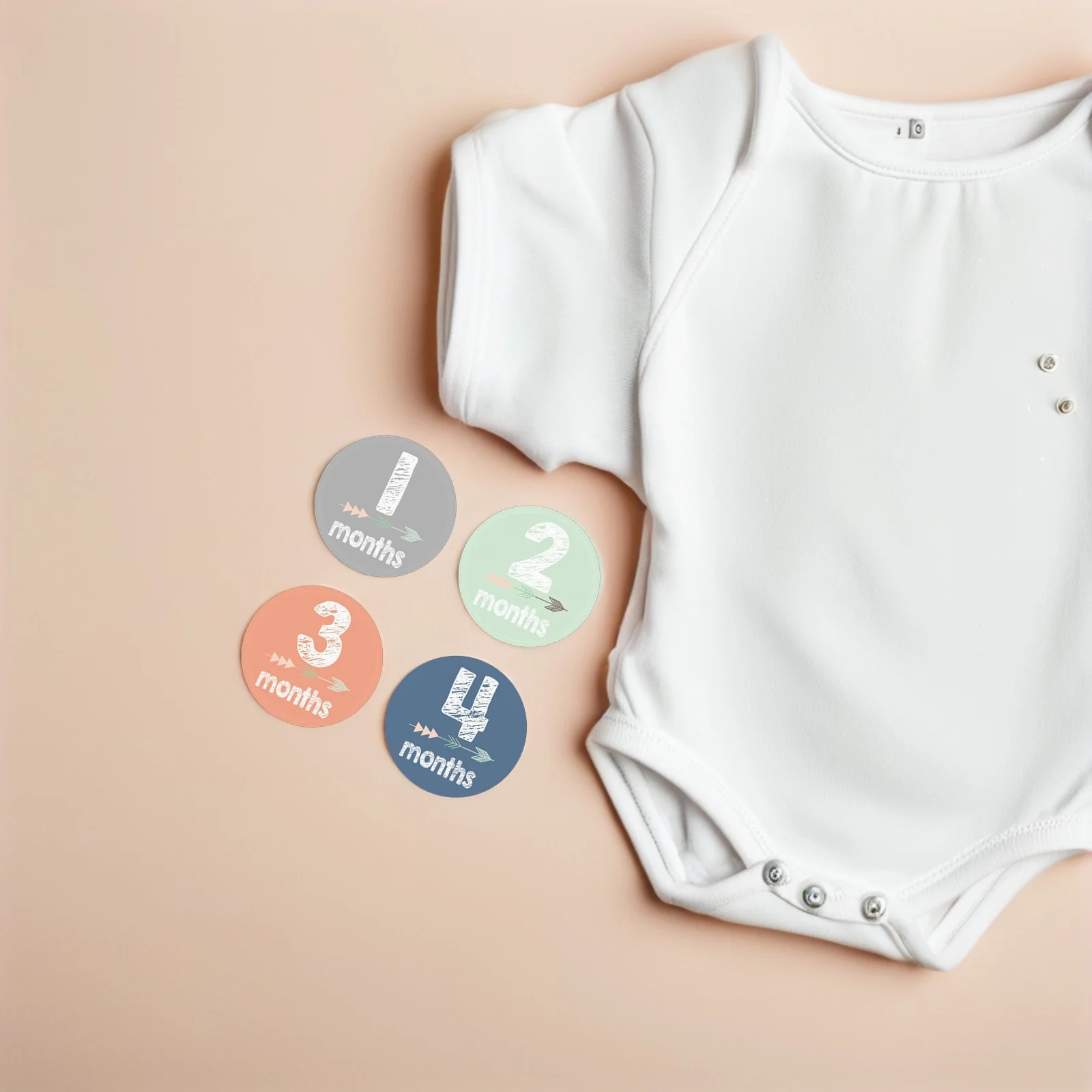 

12Pcs Baby Monthly Stickers Self-Adhesive Paper for Newborn Growth Milestone Photo Scrapbook Keepsakes Baby Monthly Stickers
