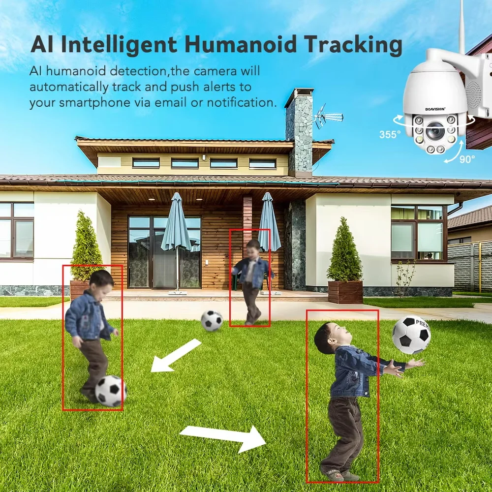 Imagem -04 - Proteção de Segurança Doméstica sem Fio Rastreamento Automático ao ar Livre ai Rastreamento Automático Vias Vídeo ir Ptz Wifi Ptz 8mp Zoom 5x 4g 60m