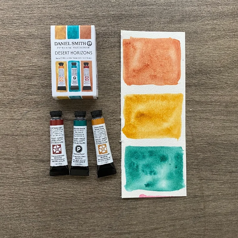 American DS 2025 New 3pcs 5ml Watercolor Tube Desert/storm/architecture Theme Set Pigment Artist-grade Watercolor Art Supplies