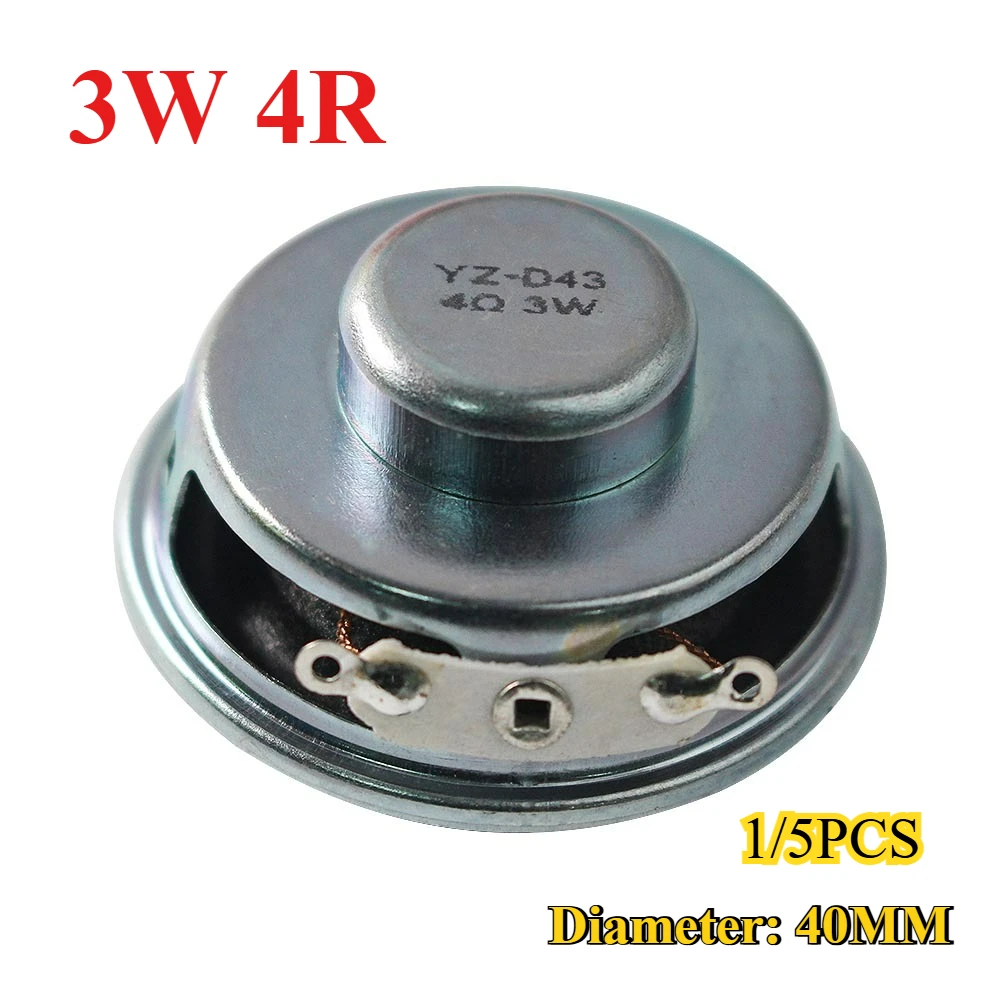 1-5pcs 3W 4R Mini Speaker Horn Diameter 40MM Amplifier Rubber Gasket Loudspeaker 3-Watt 4 Ohm for Arduino