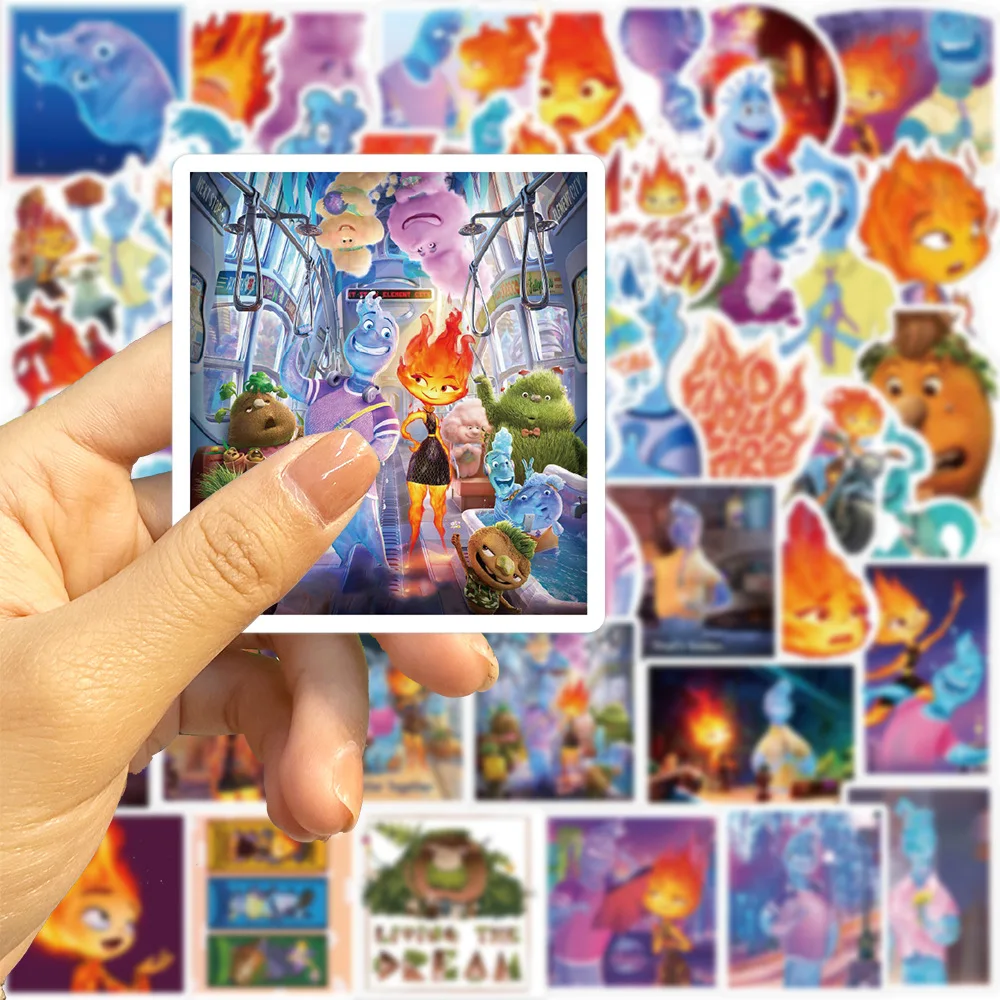 

10/30/50PCS Disney Anime Movie Elemental Sticker Cartoon Graffiti Decoration Guitar Notebook Luggage Waterproof Decal Kids Toy