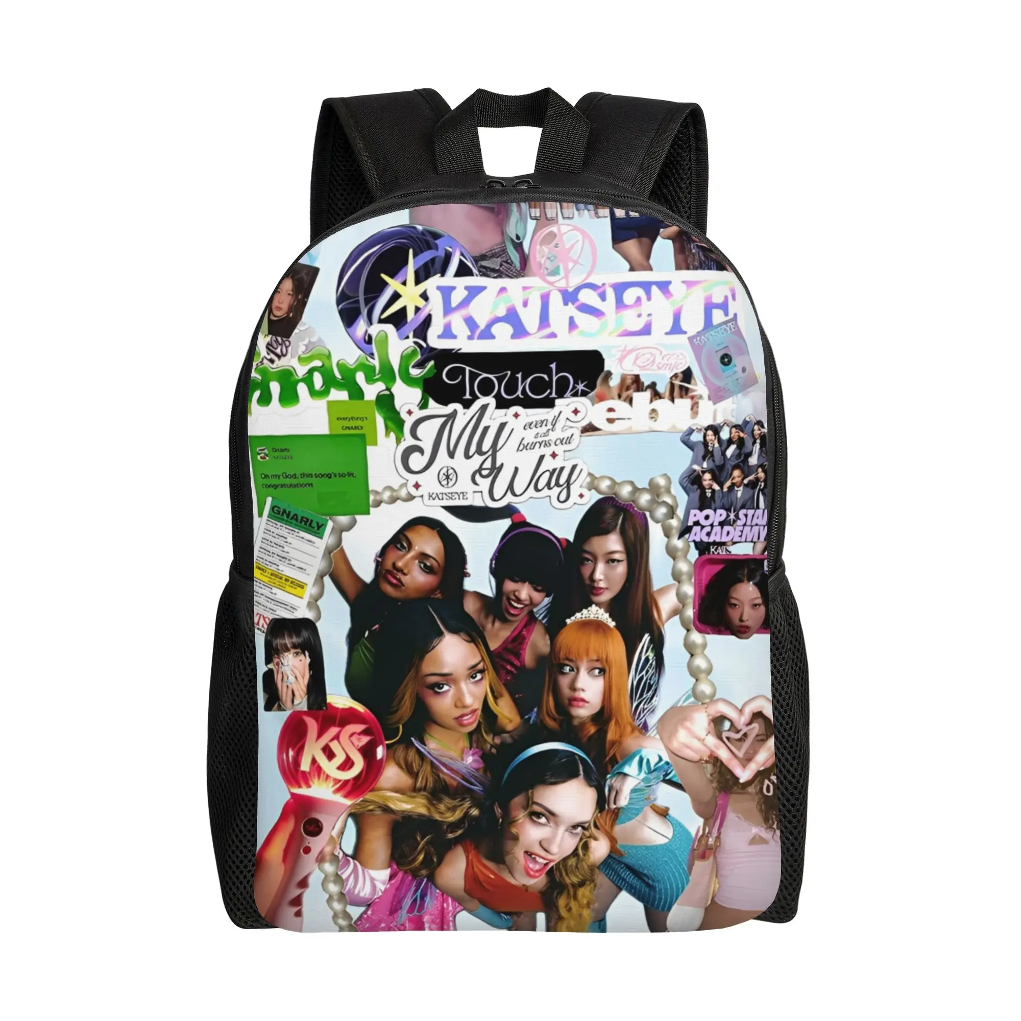 

Музыкальный рюкзак Katseye для мужчин и женщин, стильный рюкзак для старшей школы, походов, путешествий, K-pop, сумка для ноутбука, подарок