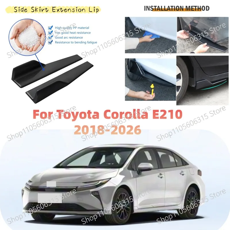 48cm Rear Bumper Splitter Apron Spoiler Side Skirt Extension Lip For Toyota Corolla E210 2018-2026 Car Styling Accessories