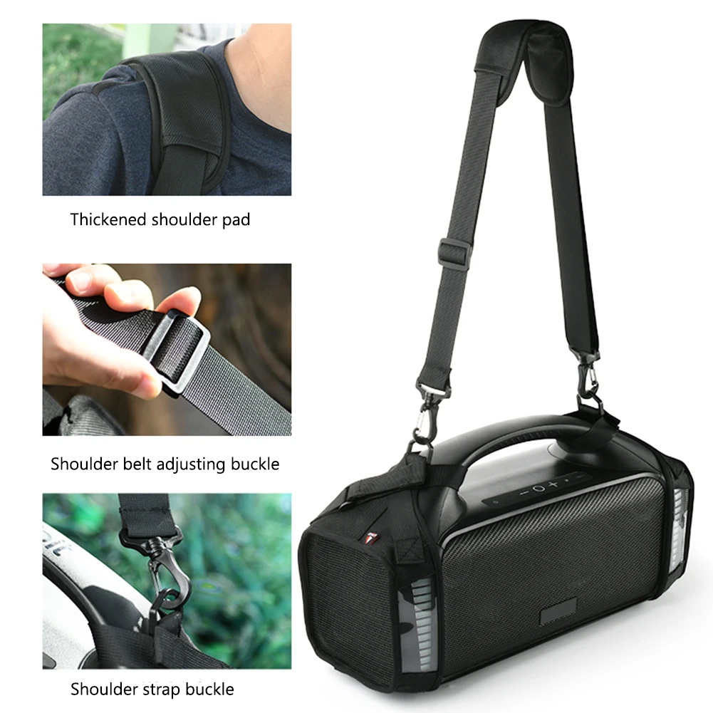 Travel Case Cover Fall-proof Carrying Strap Case Nylon Protective Case with Adjustable Shoulder Strap for Tribit StormBox Blast