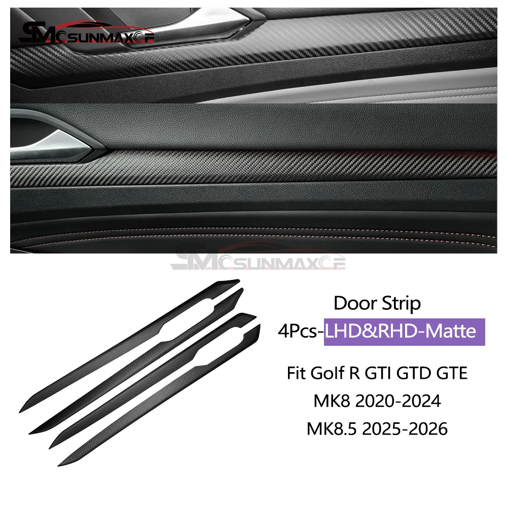Interieurkit van carbon fiber voor Golf R GTI GTD GTE Golf 8 MK8 Golf 8.5 MK8.5 2020-2026, dashboard, centrale bediening, raamschakelaarpaneel