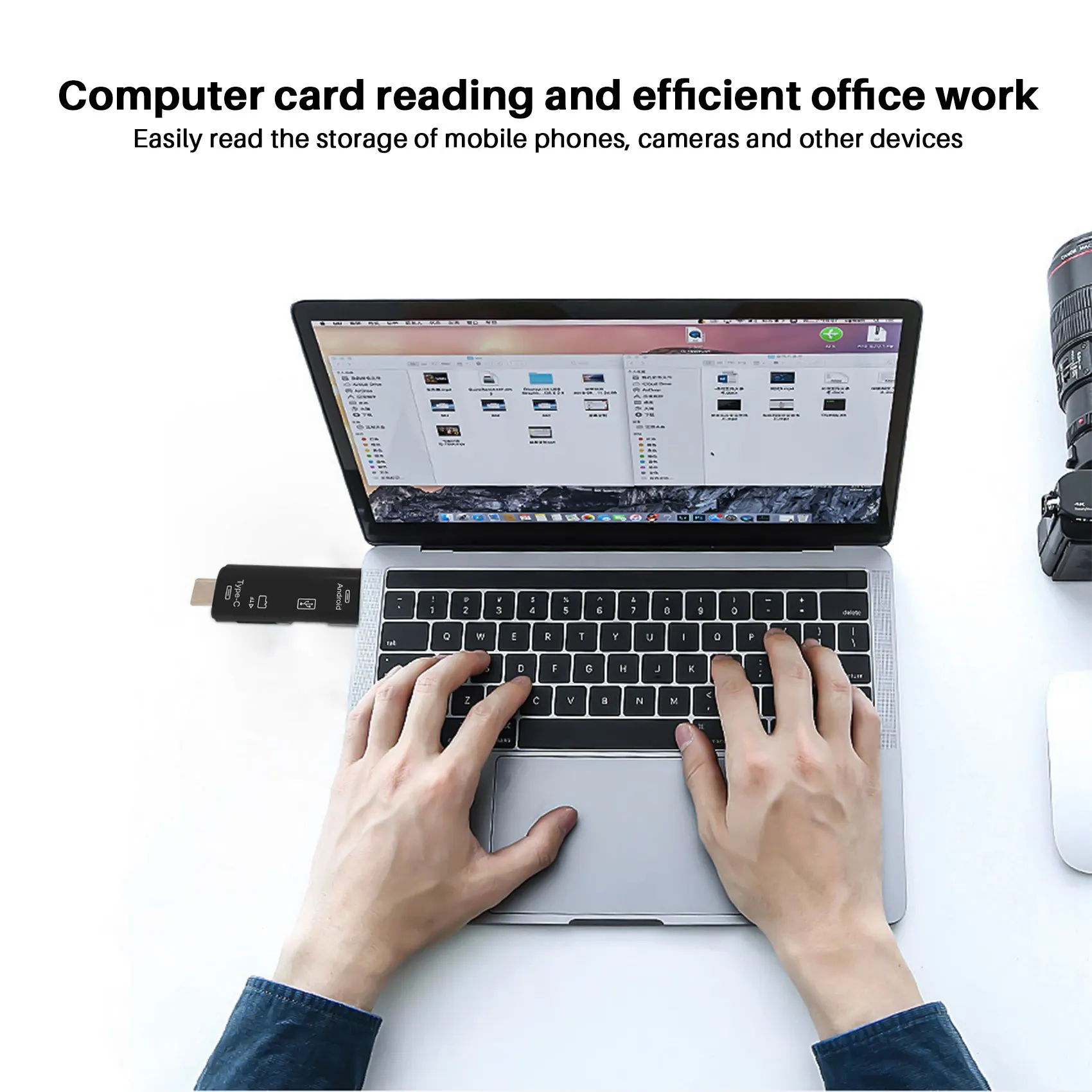 

B50B-5-In-1 Multifunctional OTG Card Reader Micro-SD / SD Card / USB Reader Support TF Android Type-C Phone / Computer / Type-C