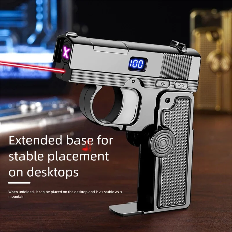 Live hot selling light luxury personalized multifunctional 5-in-1 folding decompression gyroscope windproof lighter