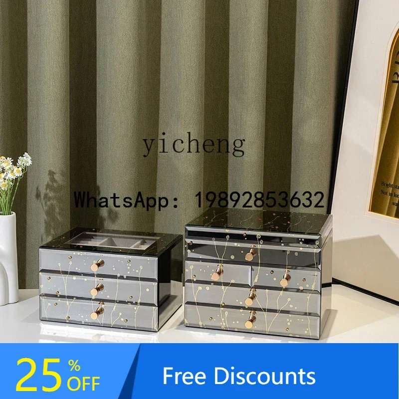 Multi-layer Visual Jewelry Box Household Light Luxury Earrings Earrings Ring Necklace Storage Box