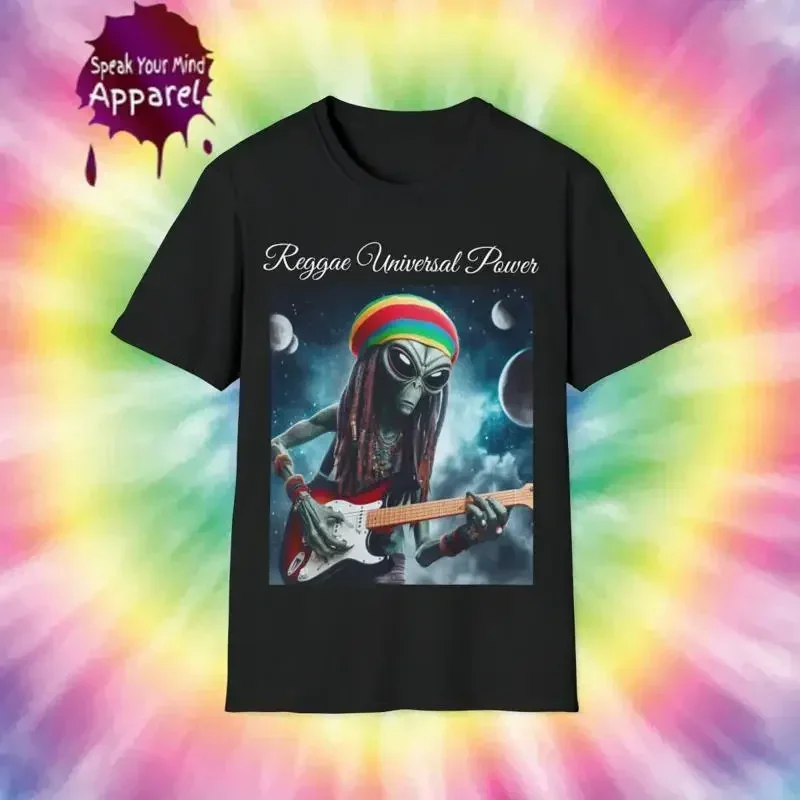 Cotton T Shirt Reggae alien rasta Rastafari Funny