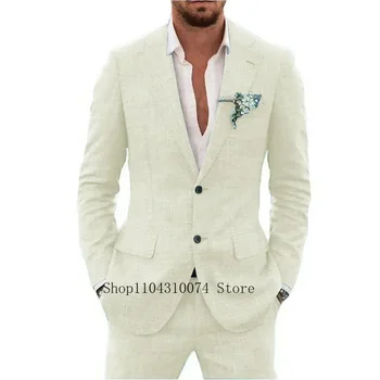 2 Pieces Blazer and Pants Set Linen Suit Tailored Suits Pocket in A Slot Men‘s Designer Clothes Vest for Office Evening Party 5 2 Pieces Blazer and Pants Set Linen Suit Tailored Suits Pocket in A Slot Men‘s Designer Clothes Vest for Office Evening Party 5
