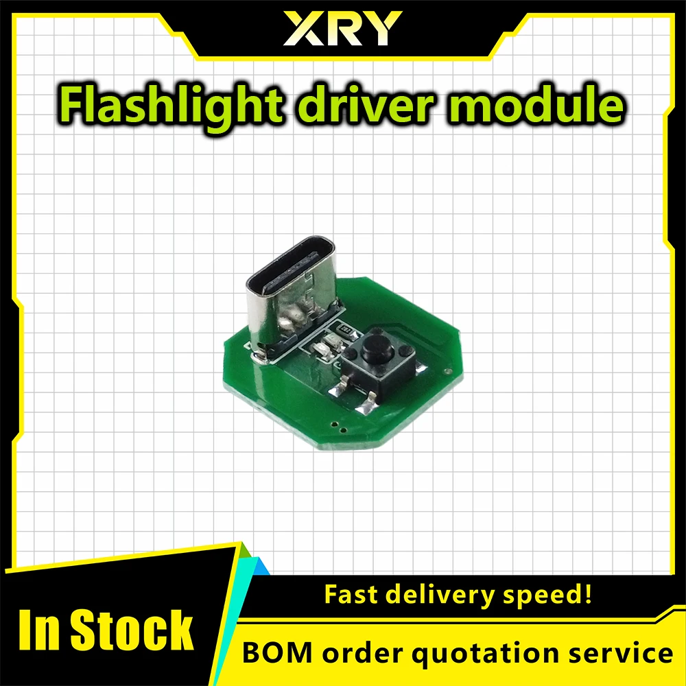 1/5PCS Strong Flashlight Driver Board 5W 10W Flashlight Driver Board Three-speed Control Type-c Charging and Discharging Module