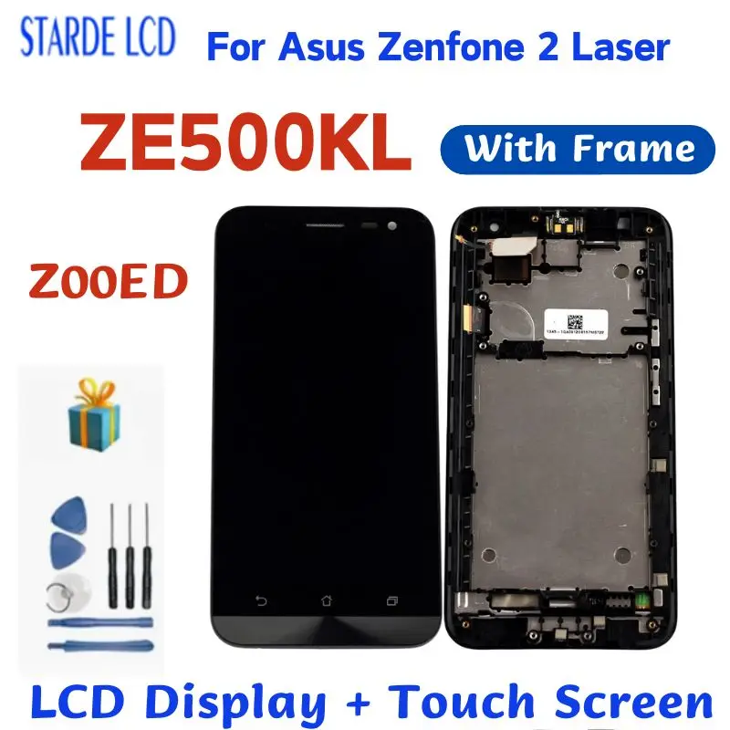 5 inch Original For Asus Zenfone 2 Laser ZE500KL Z00ED LCD Display Touch Screen Digitizer Assembly With Frame and Free Tools