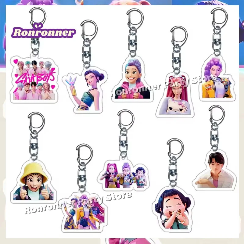 10-50PCS Porte-clés Demon Hunters, mignons et amusants, pour fêtes, cadeaux récompenses, jouets d'anniversaire pour fêtes Kpop et Anime